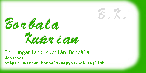 borbala kuprian business card